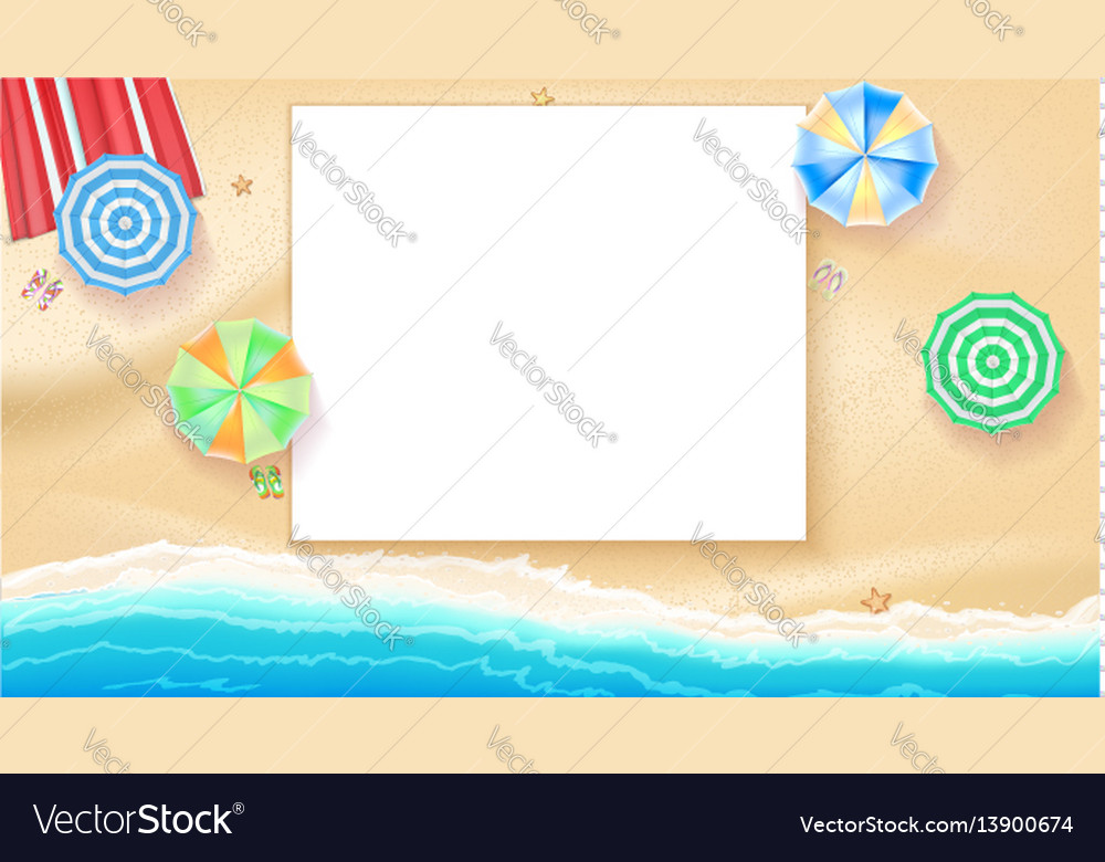 Set of colorful beach umbrellas on the background Vector Image
