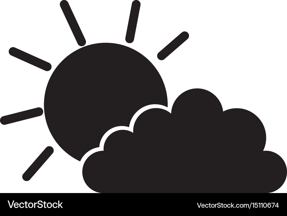 Sun and cloud icon Royalty Free Vector Image - VectorStock