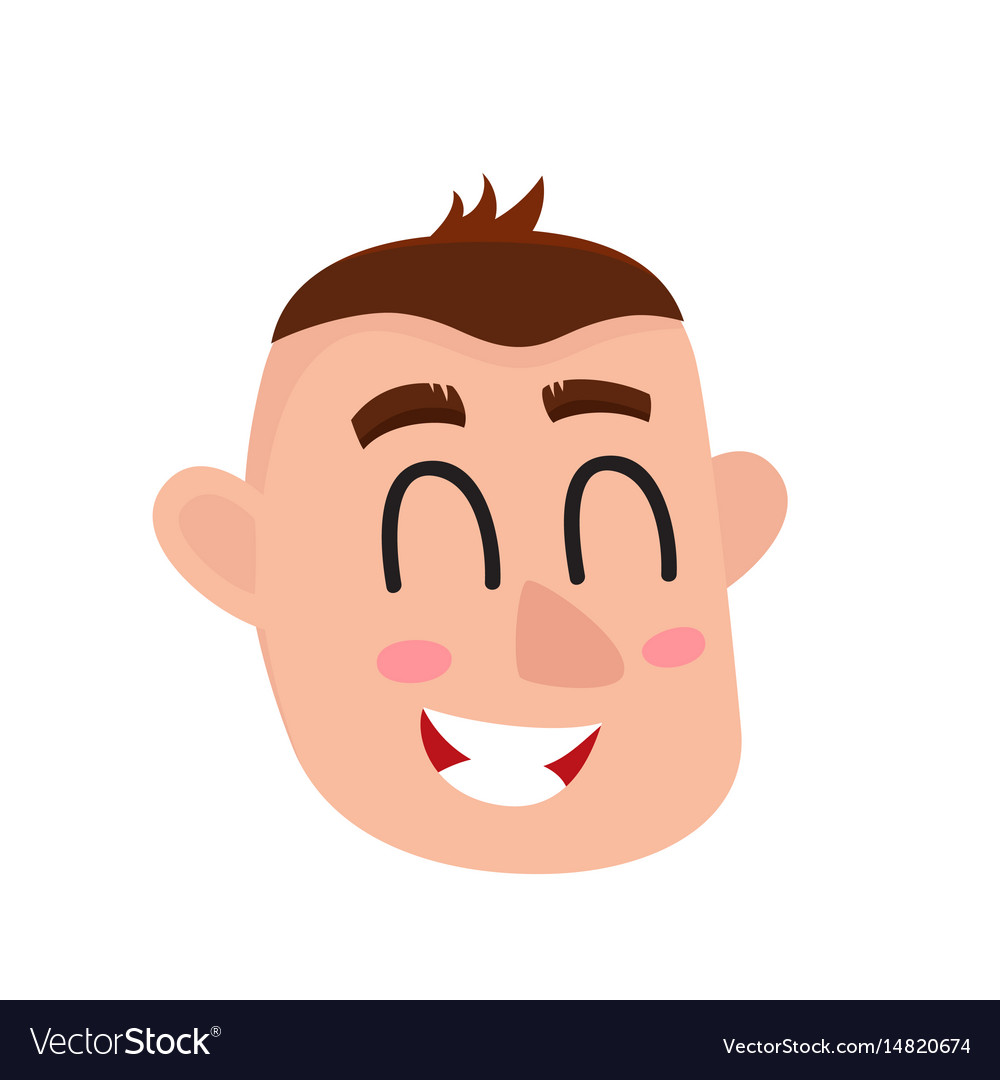 Young man face laughing facial expression Vector Image