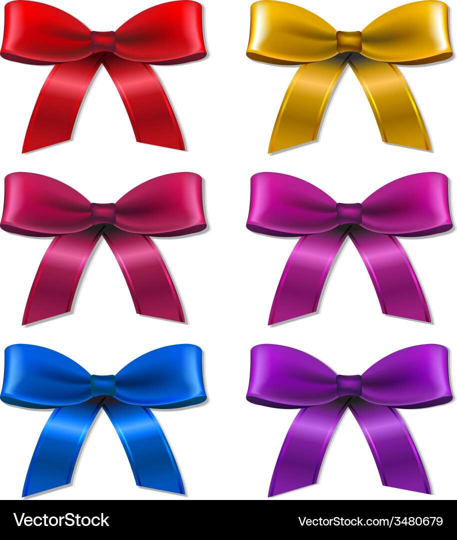 Big set bow Royalty Free Vector Image - VectorStock