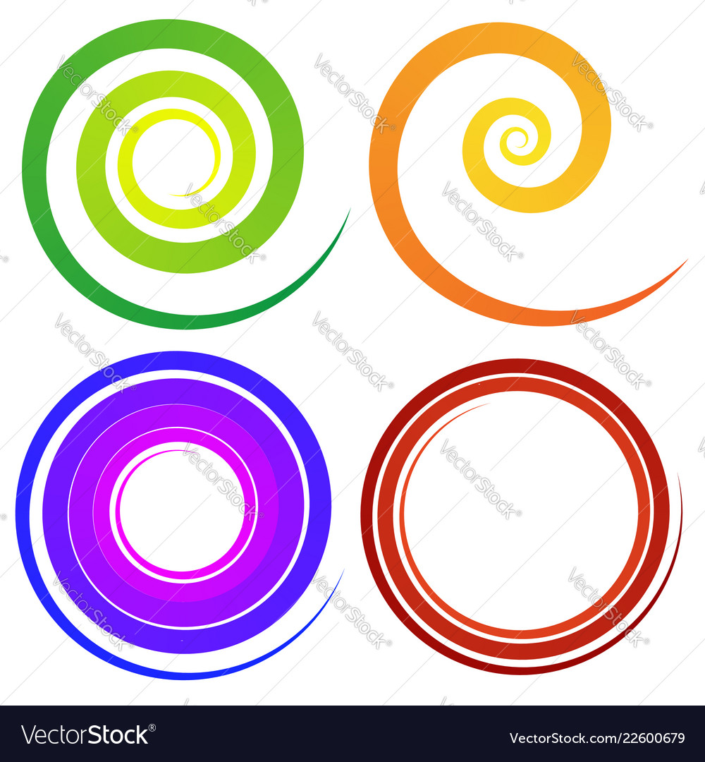 Curly spiral shapes colorful design elements vector image Curly spiral shapes colorful design elements