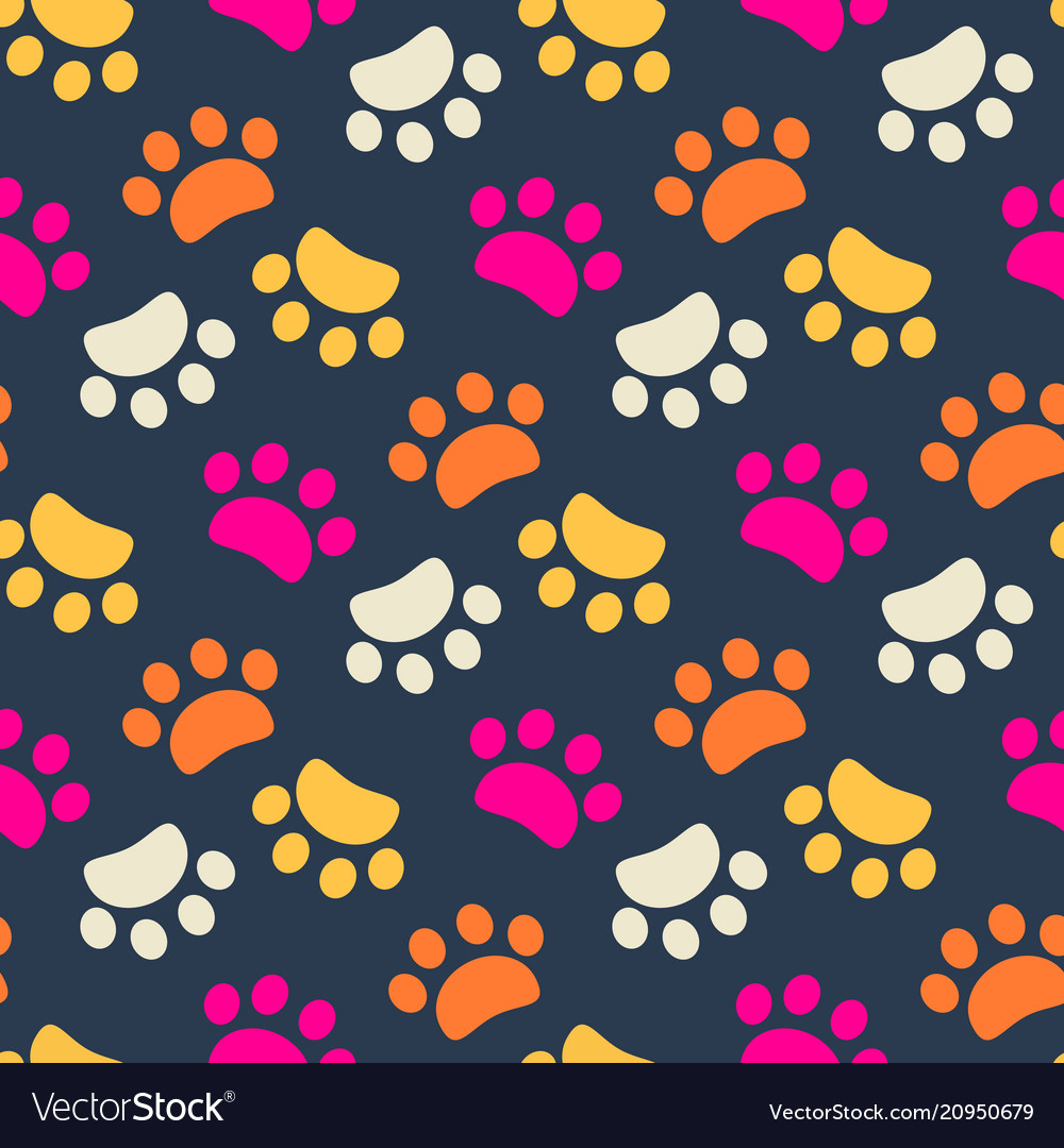 Footprint animals background vector image Footprint animals background