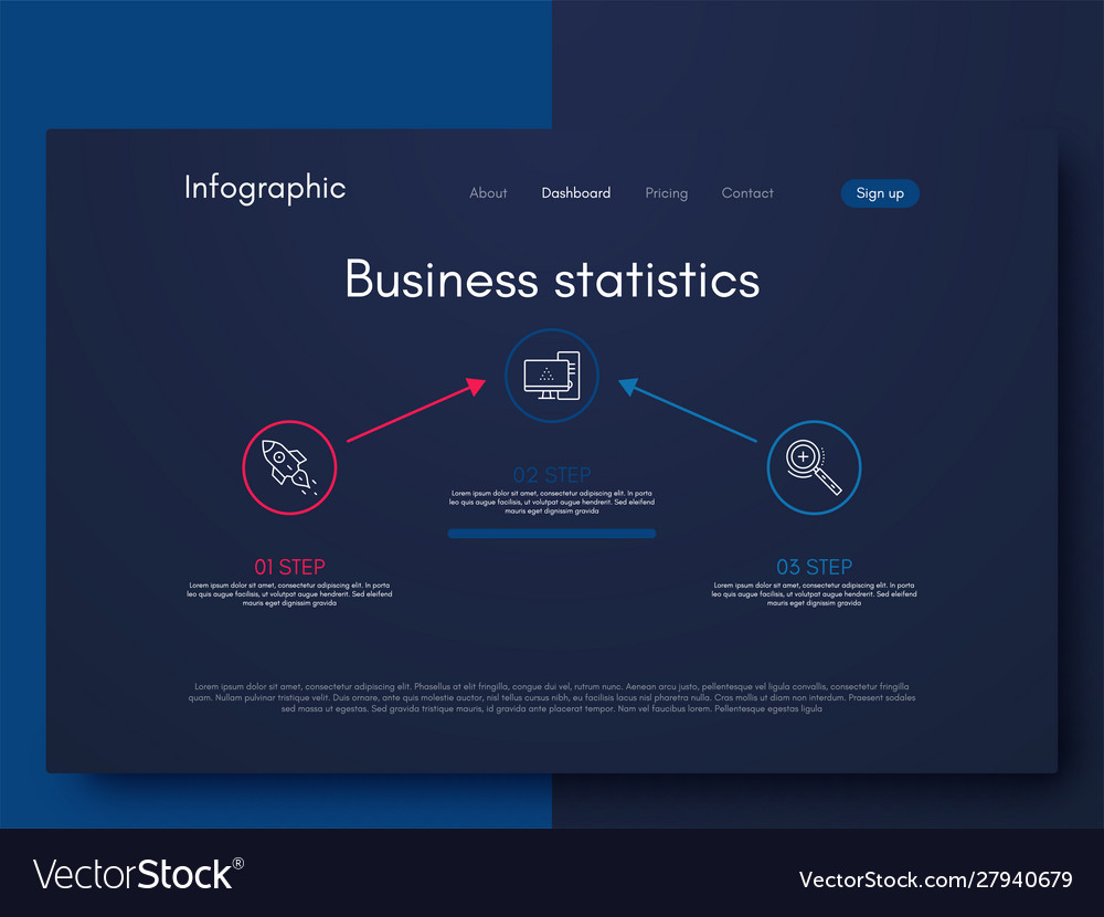 Graphics Infographics With Three Options Template Vector Image