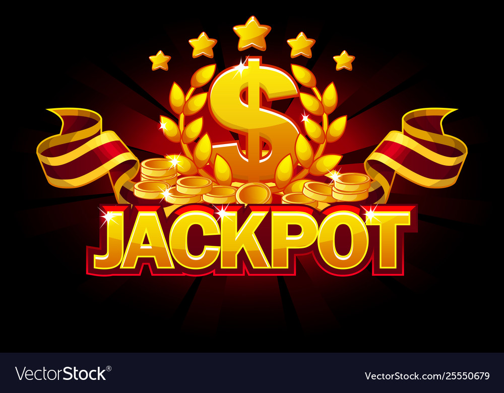 Jackpot banner with dollar sign and red ribbon Vector Image