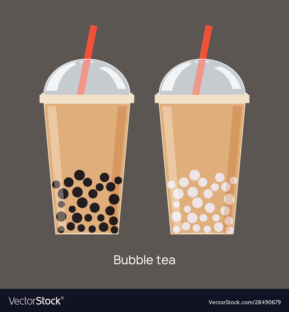 Milk bubble tea drink tapioca cup boba Royalty Free Vector