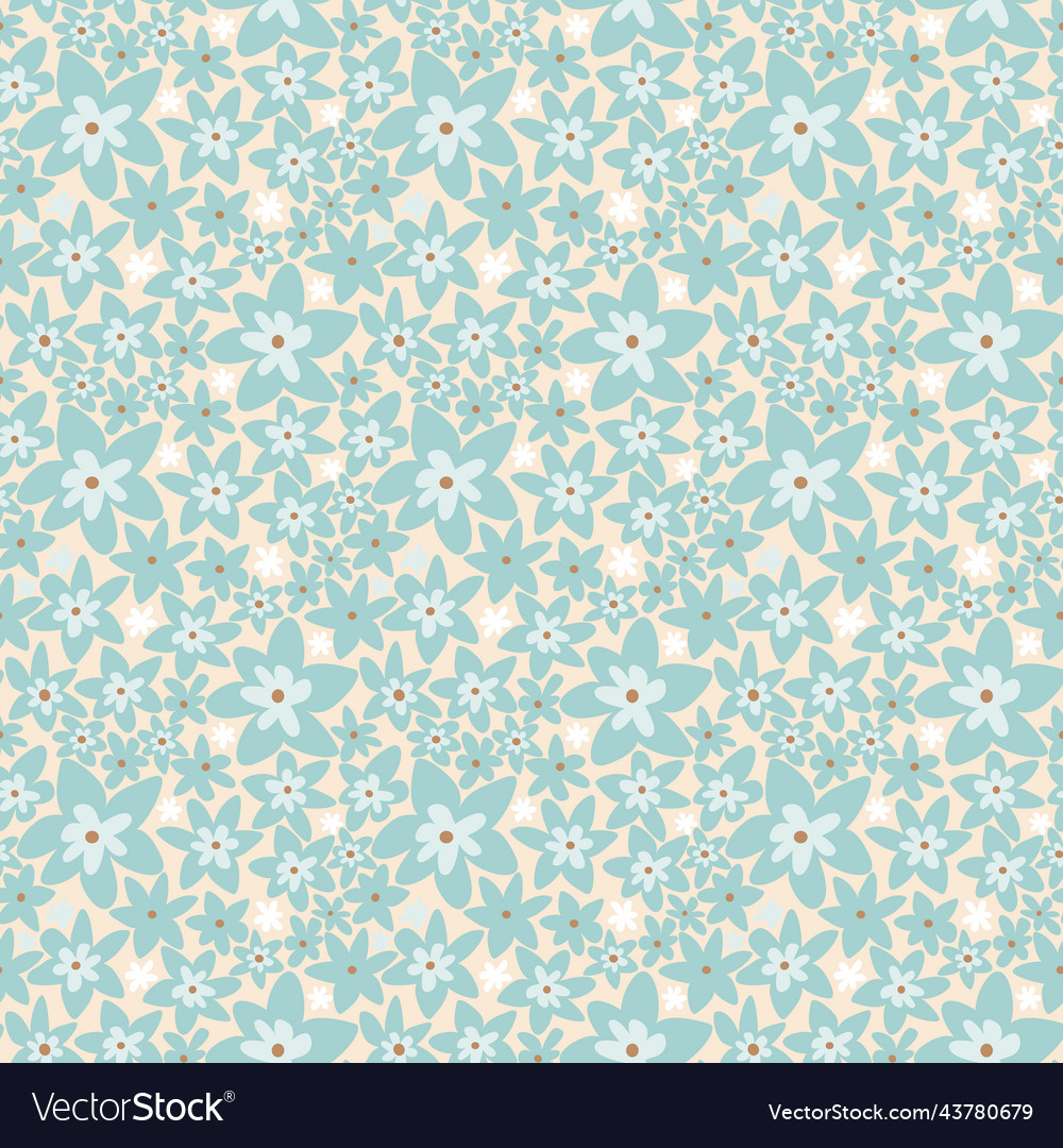 Seamless small cute floral pattern vector image Seamless small cute floral pattern