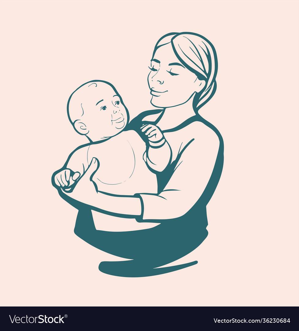 A young woman holds small child in her arms mom