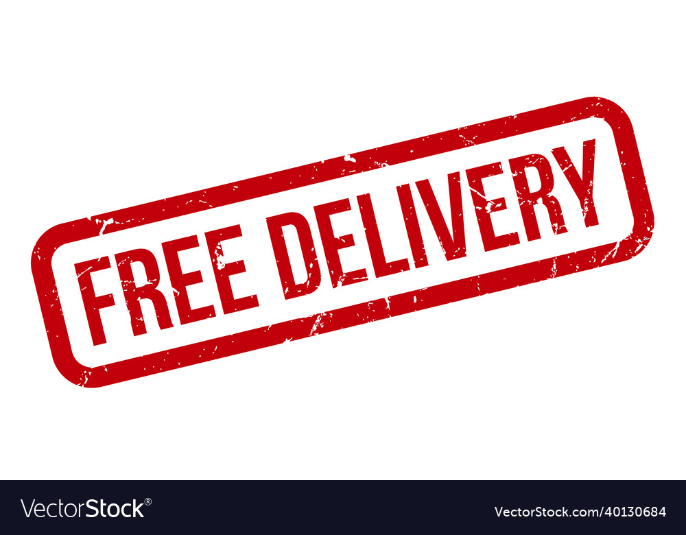 Free delivery rubber stamp red delivery Royalty Free Vector