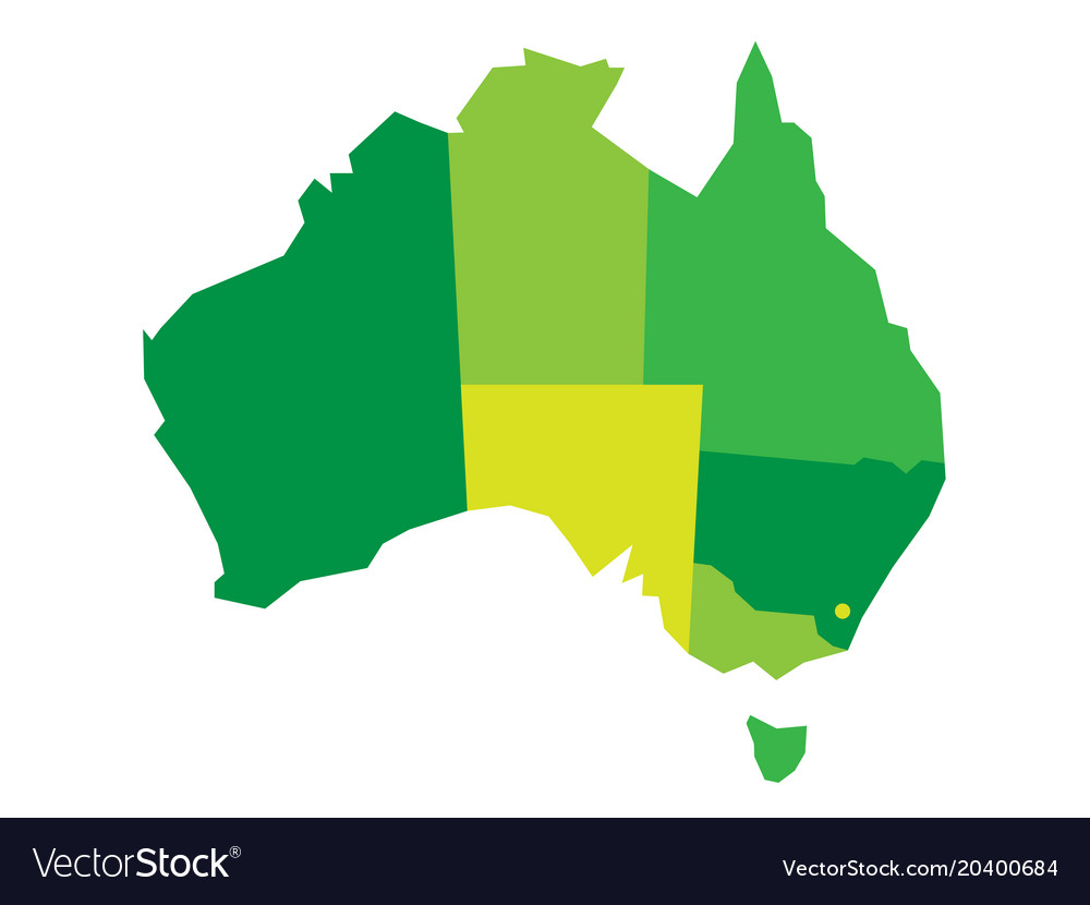 green blank map of australia vector image