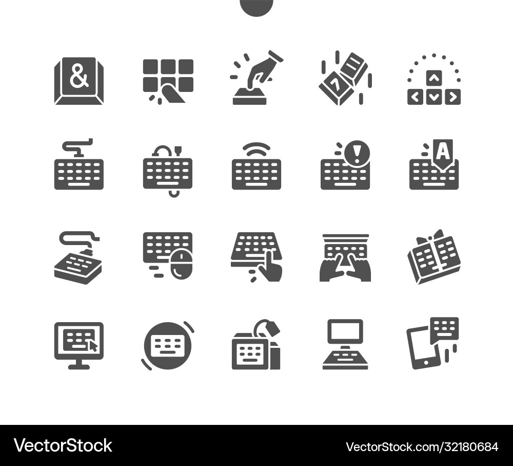 Keyboard well-crafted pixel perfect Royalty Free Vector