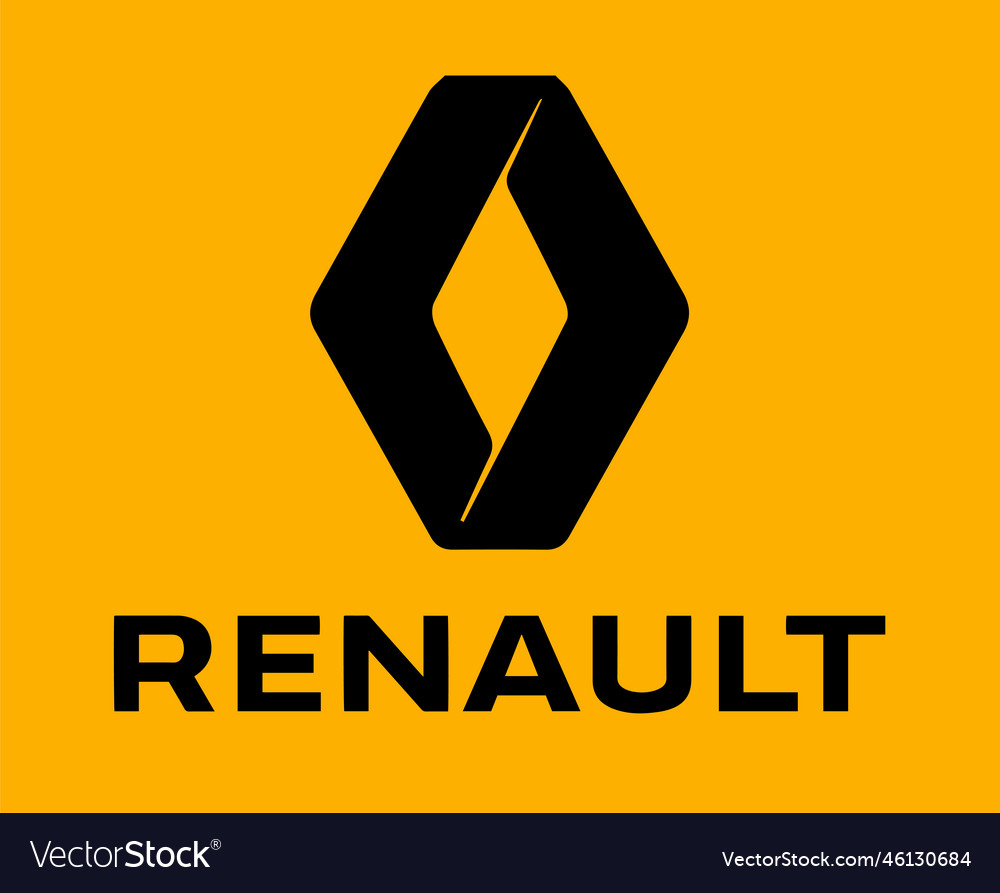 Renault logo brand car symbol with name black Vector Image