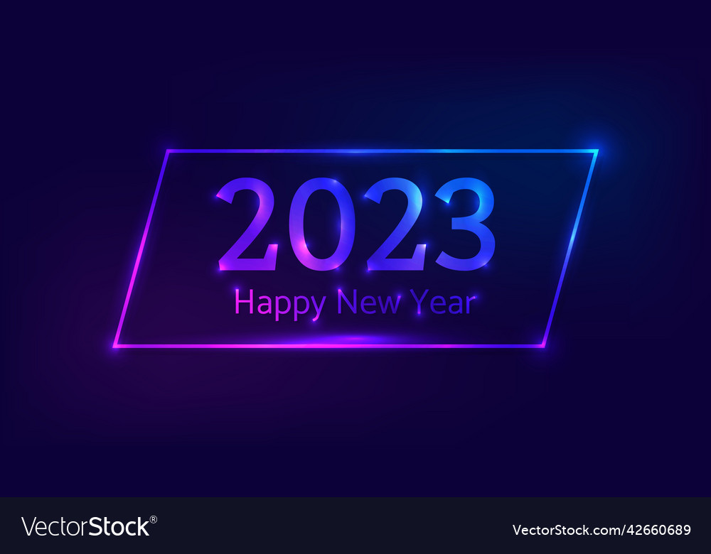 2023 happy new year neon background Royalty Free Vector