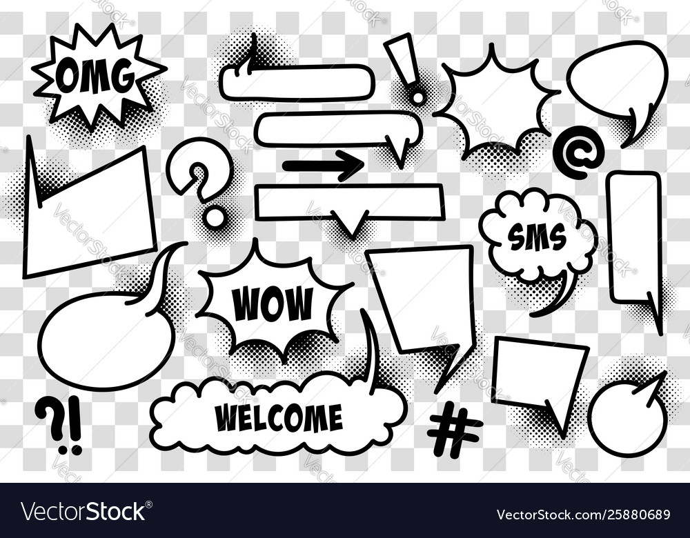 Comic book text speech bubble Royalty Free Vector Image