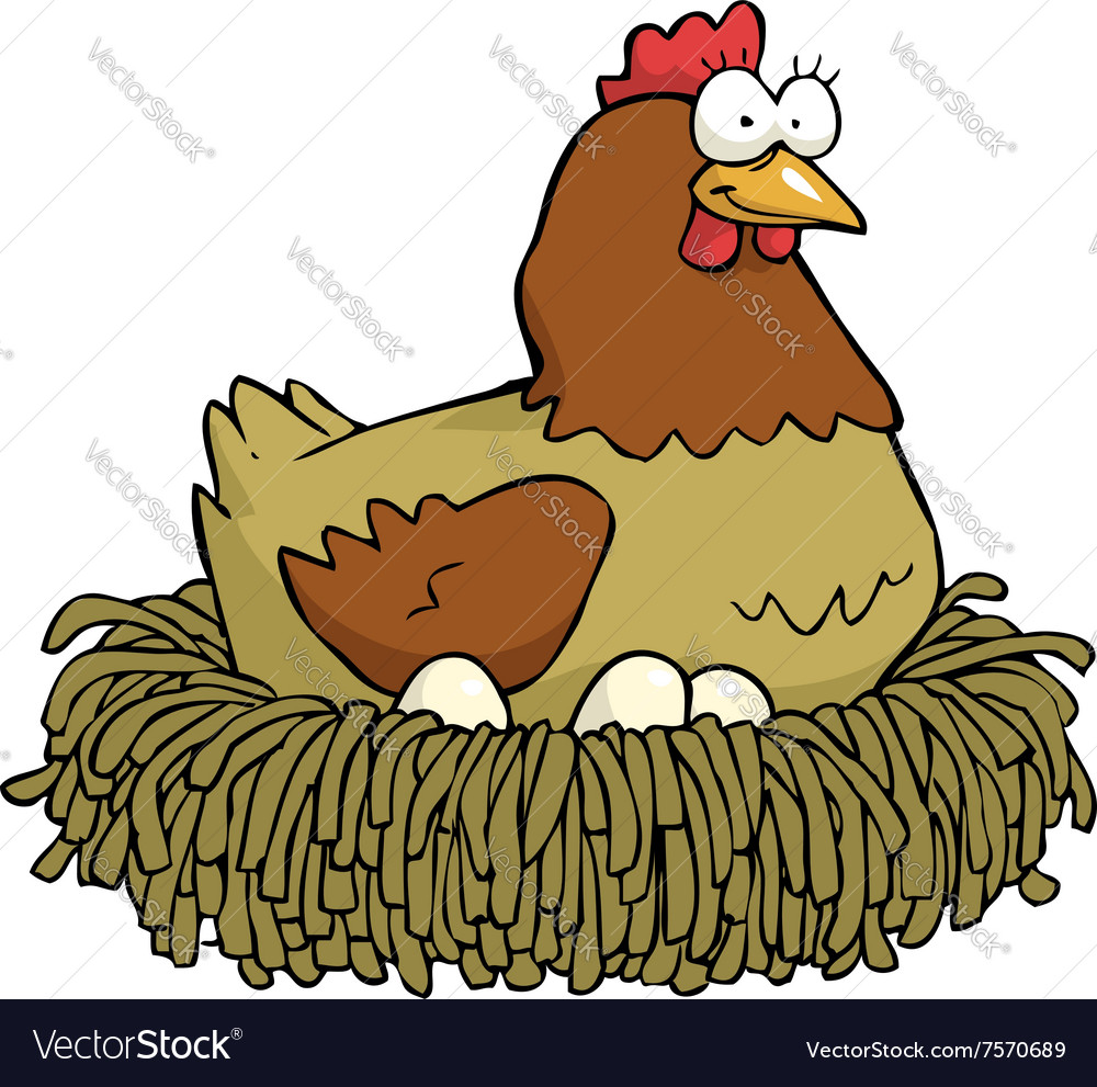 Hen On The Nest Royalty Free Vector Image Vectorstock 8265