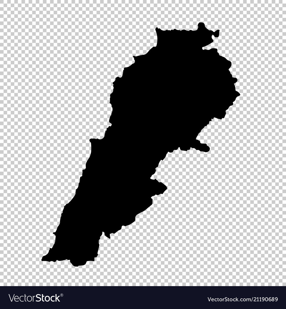 Map lebanon isolated black Royalty Free Vector Image