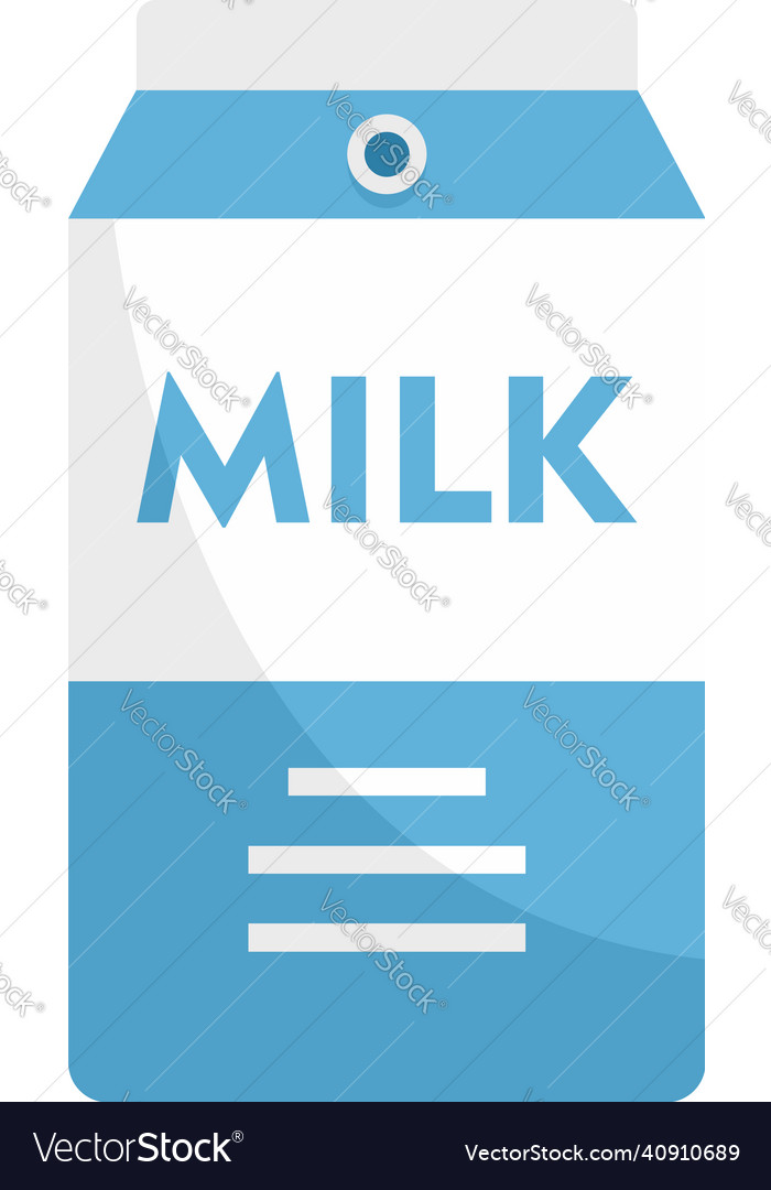 Milk package icon flat isolated Royalty Free Vector Image