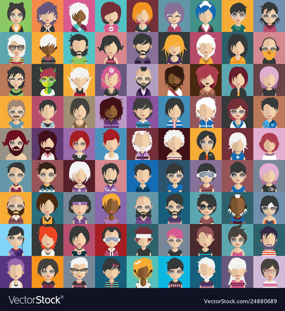 People avatars with colorful backgrounds Vector Image