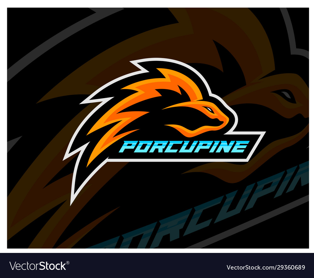 Porcupine esport gaming mascot logo template Vector Image