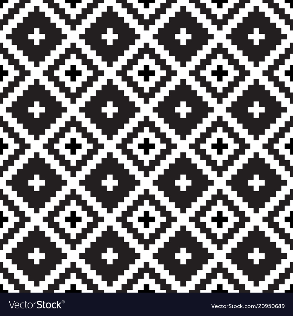 Seamless tribal black and white pattern Royalty Free Vector