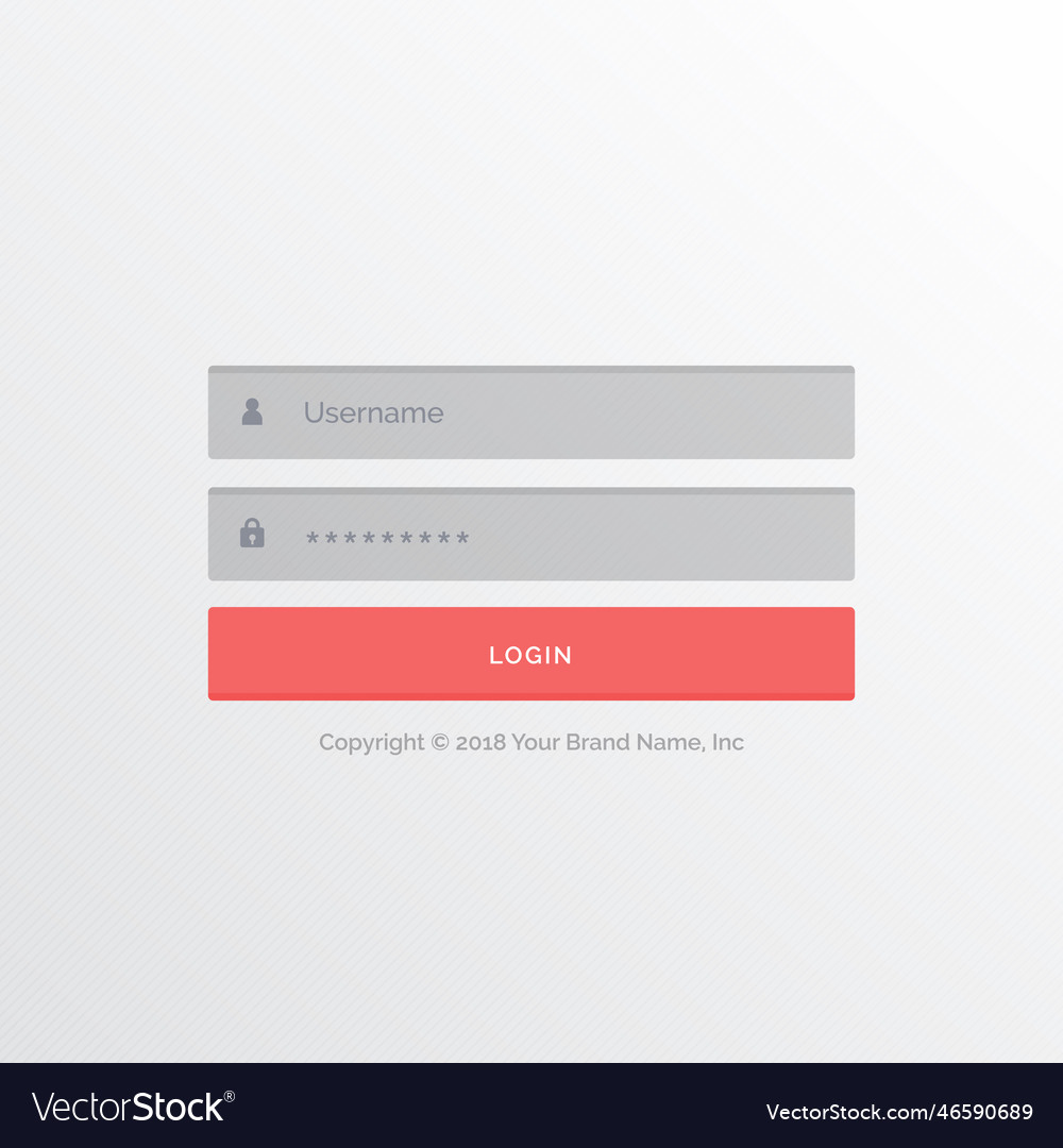 White light ui design for login form Royalty Free Vector