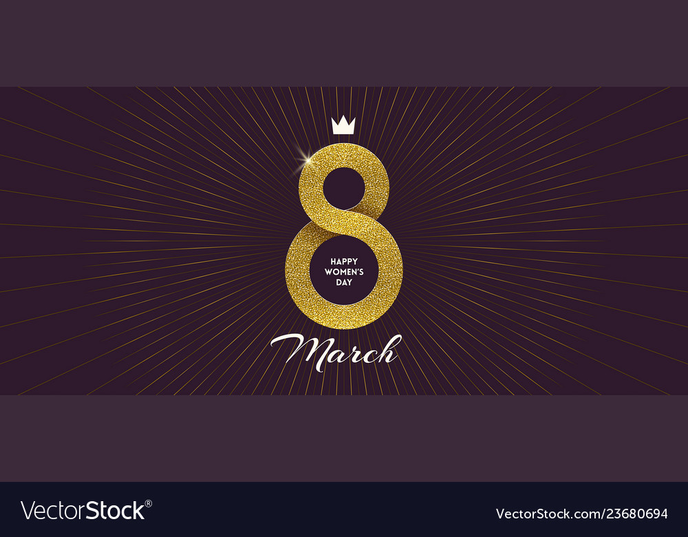 8 March International Womens Day Greeting Card Vector Image