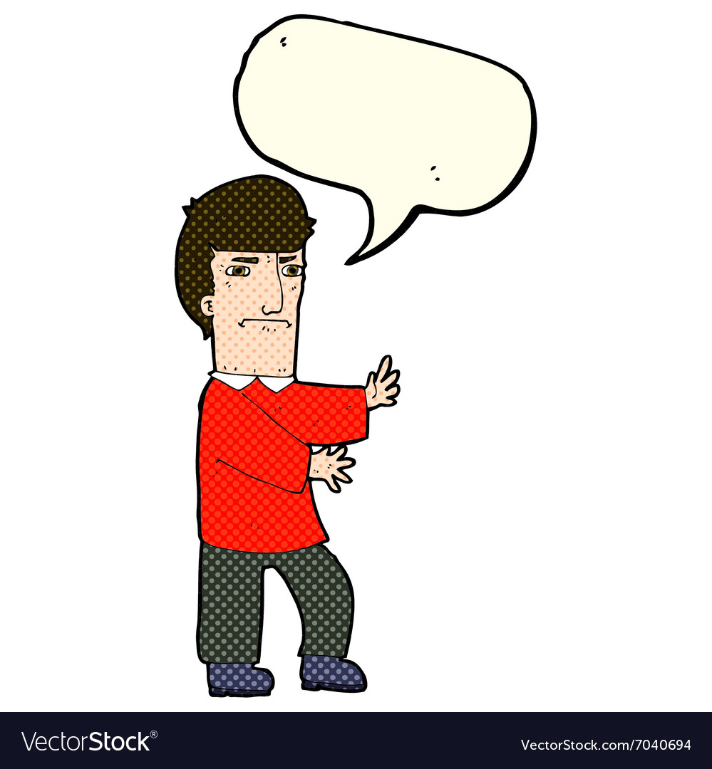 Cartoon Grumpy Man With Speech Bubble Royalty Free Vector