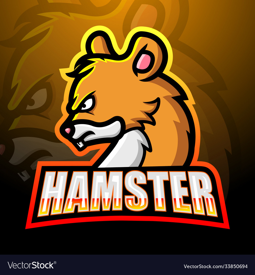 Hamster mascot esport logo design Royalty Free Vector Image