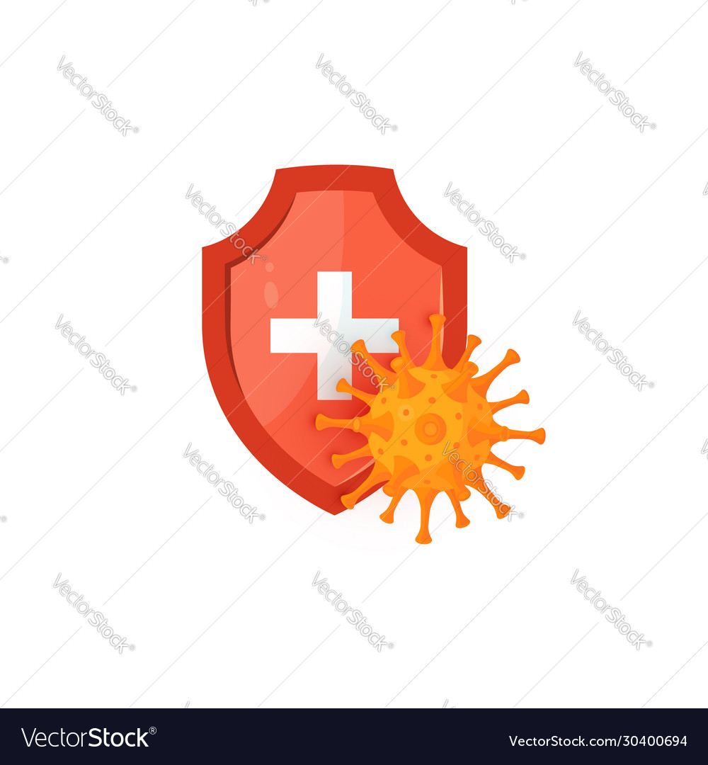 Immune system icon in cartoon style Royalty Free Vector