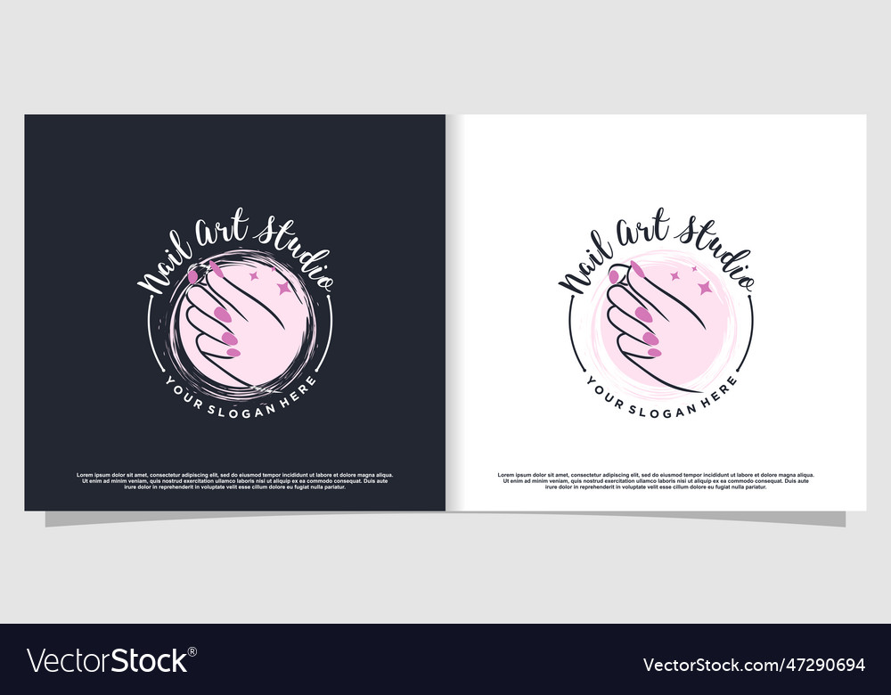 Nail art logo design with modern and creative Vector Image
