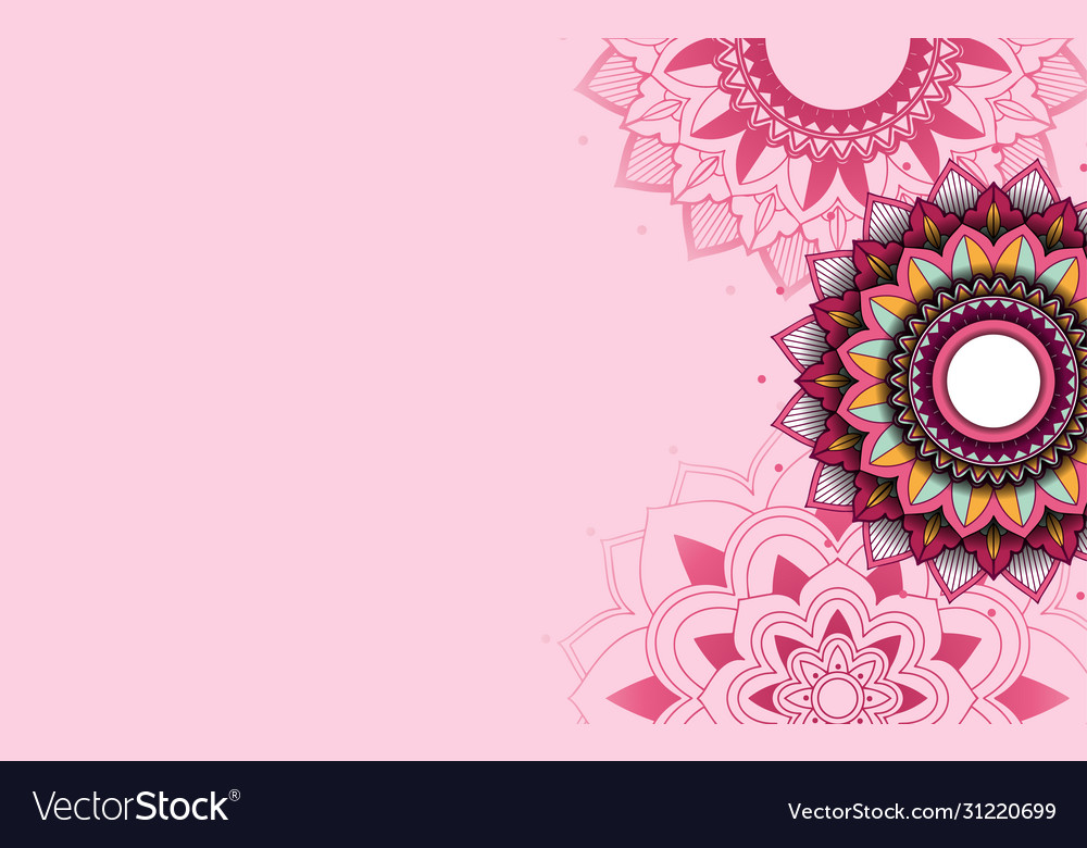 Background template with mandala pattern design Vector Image