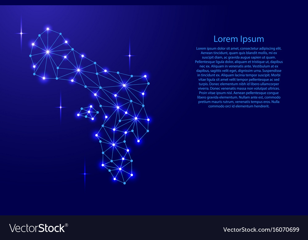 Bonaire map of polygonal mosaic lines network ray Vector Image