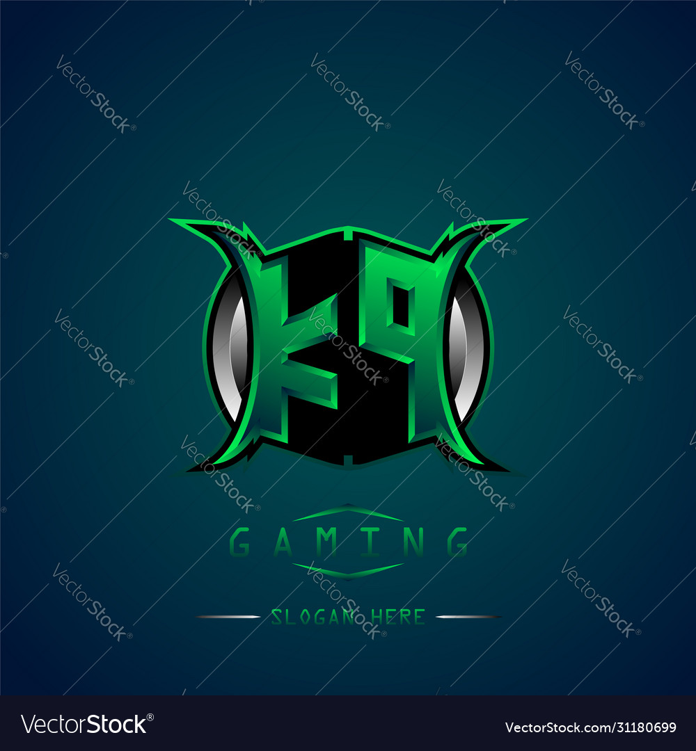 Kp Initial Logo Design Cool Style Logo For Game Vector Image