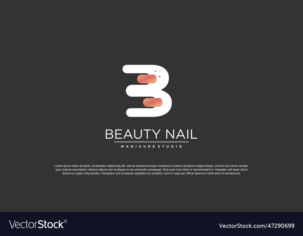 Nail art logo design with modern and creative Vector Image