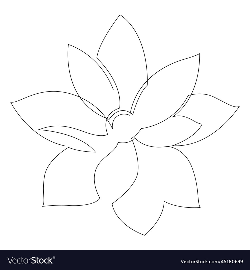 One continuous line drawing of beauty fresh lotus Vector Image