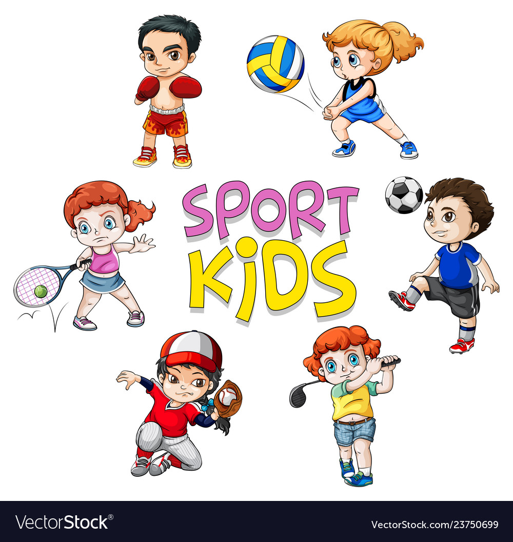 Sport athlete character on white background Vector Image