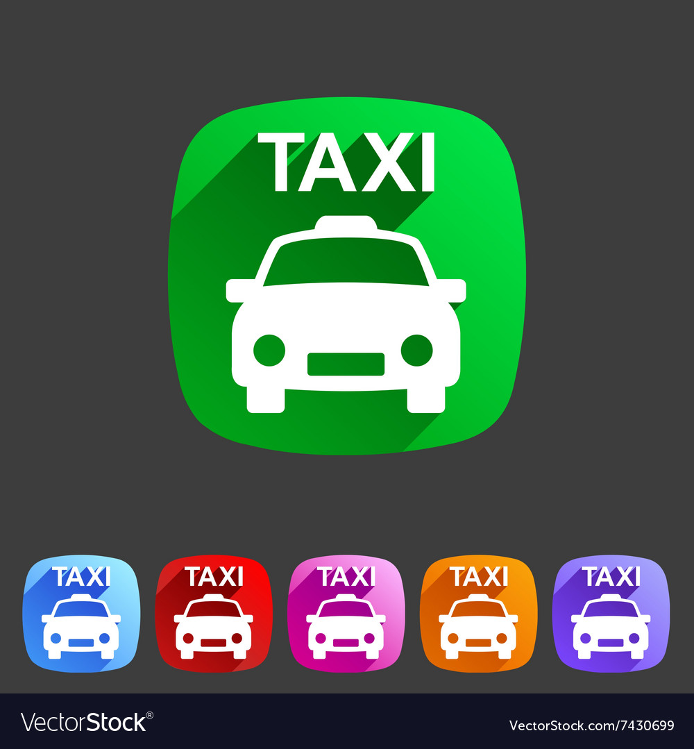 Taxi car icon flat web sign symbol logo label