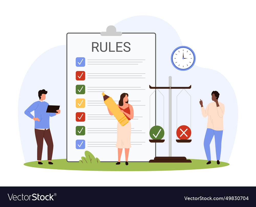 Approved rules and standards regulation policy Vector Image