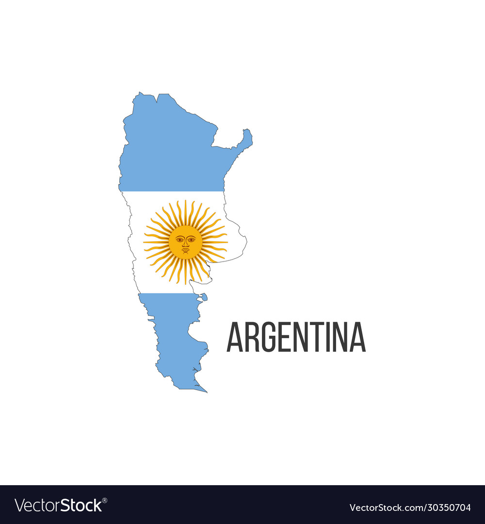 Argentina flag map the flag country Royalty Free Vector