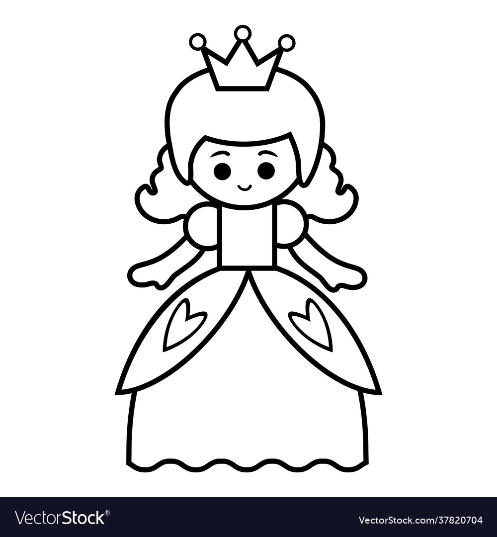 Coloring book princess Royalty Free Vector Image