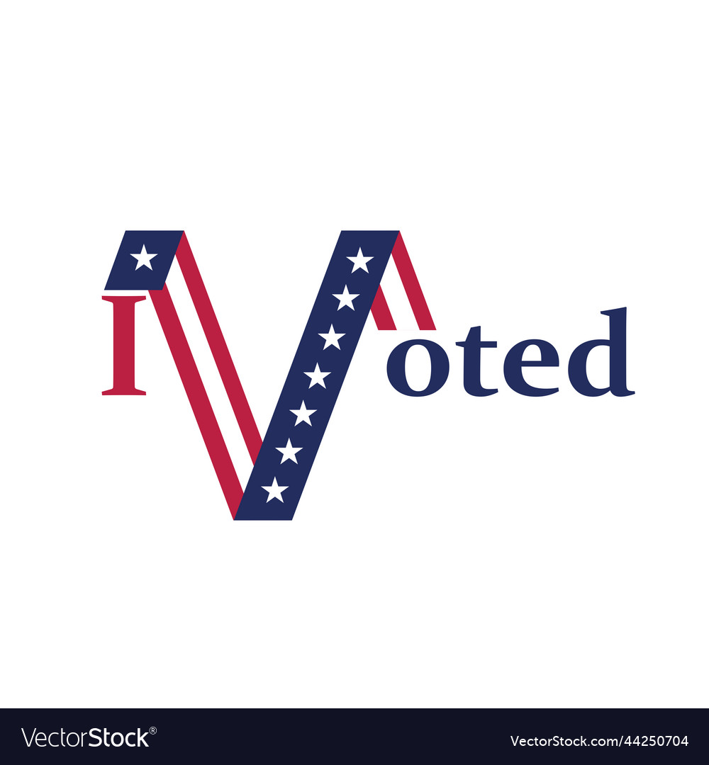 Text design concept i voted voting in america Vector Image