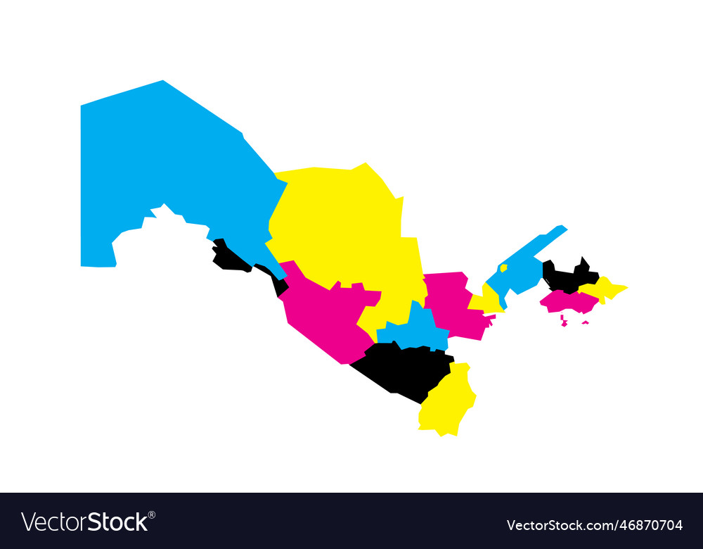 Uzbekistan political map of administrative Vector Image