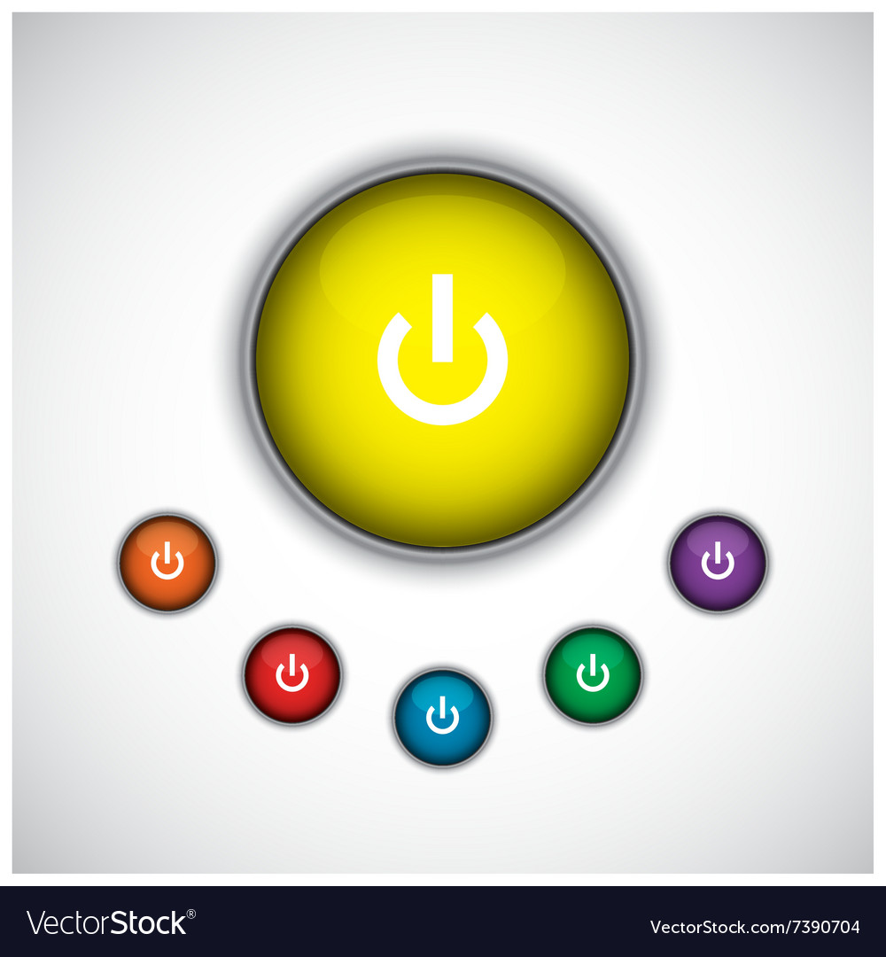 Yellow on button Royalty Free Vector Image - VectorStock