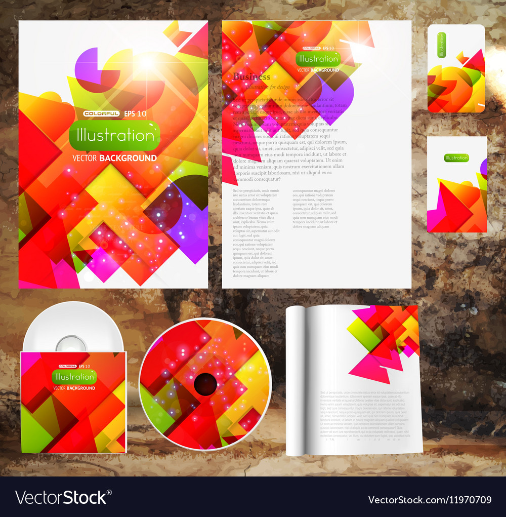 Colorful abstract background template set Vector Image