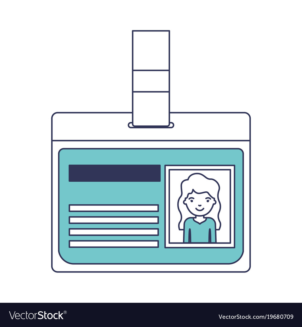 Identification card with half body woman picture Vector Image