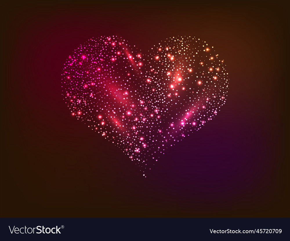 Neon heart on dark background Royalty Free Vector Image