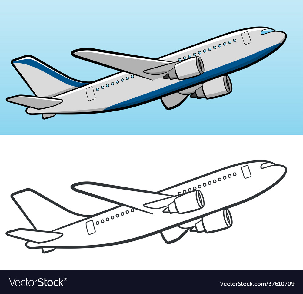 Plane flying in sky Royalty Free Vector Image - VectorStock