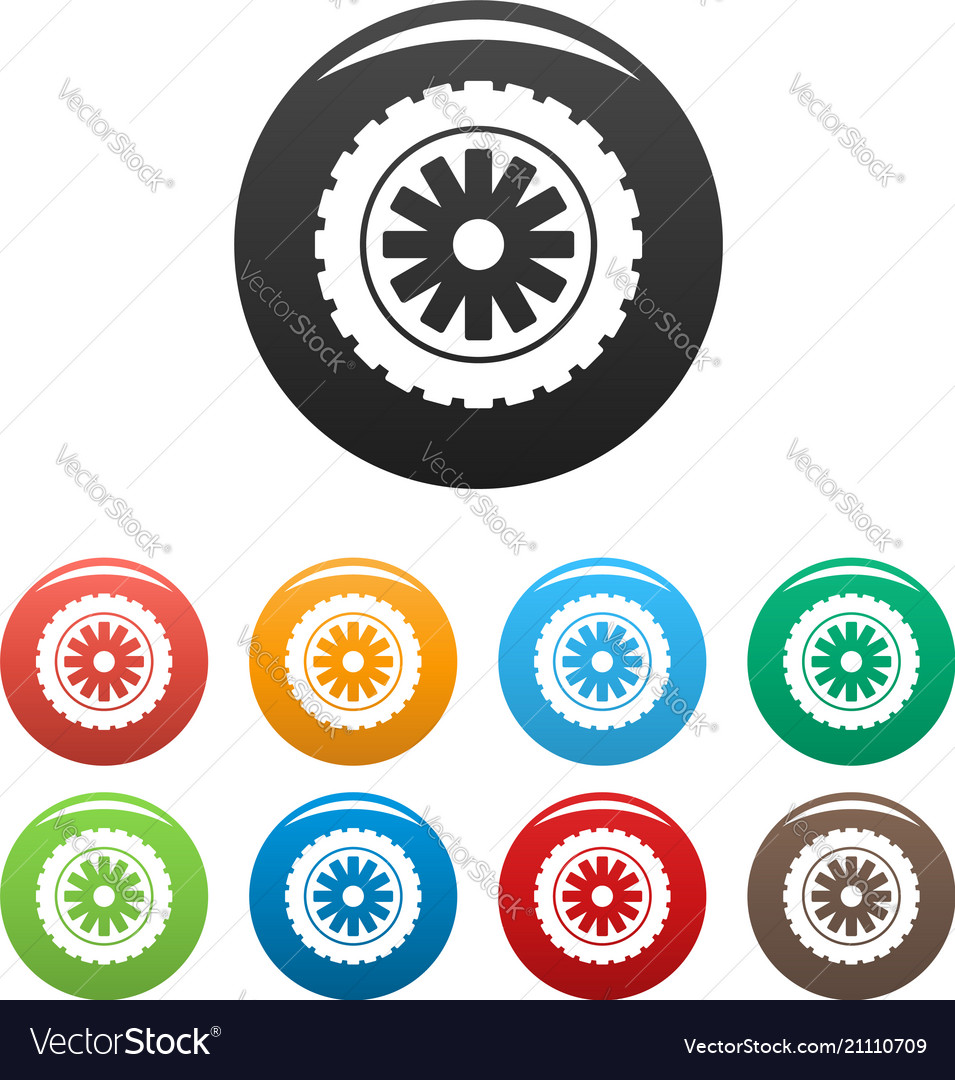 Rubber protector icons set color Royalty Free Vector Image