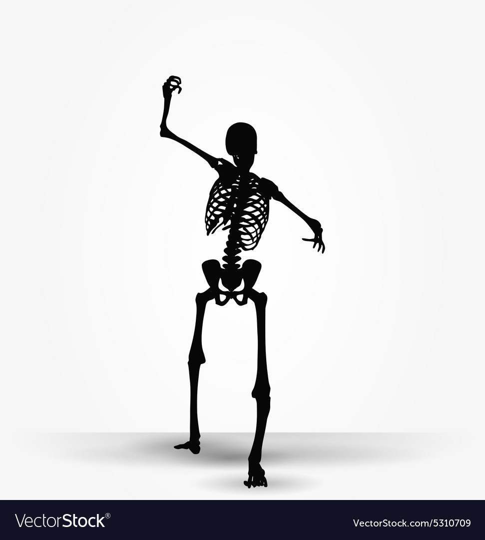 Skeleton silhouette in intimidating pose Vector Image