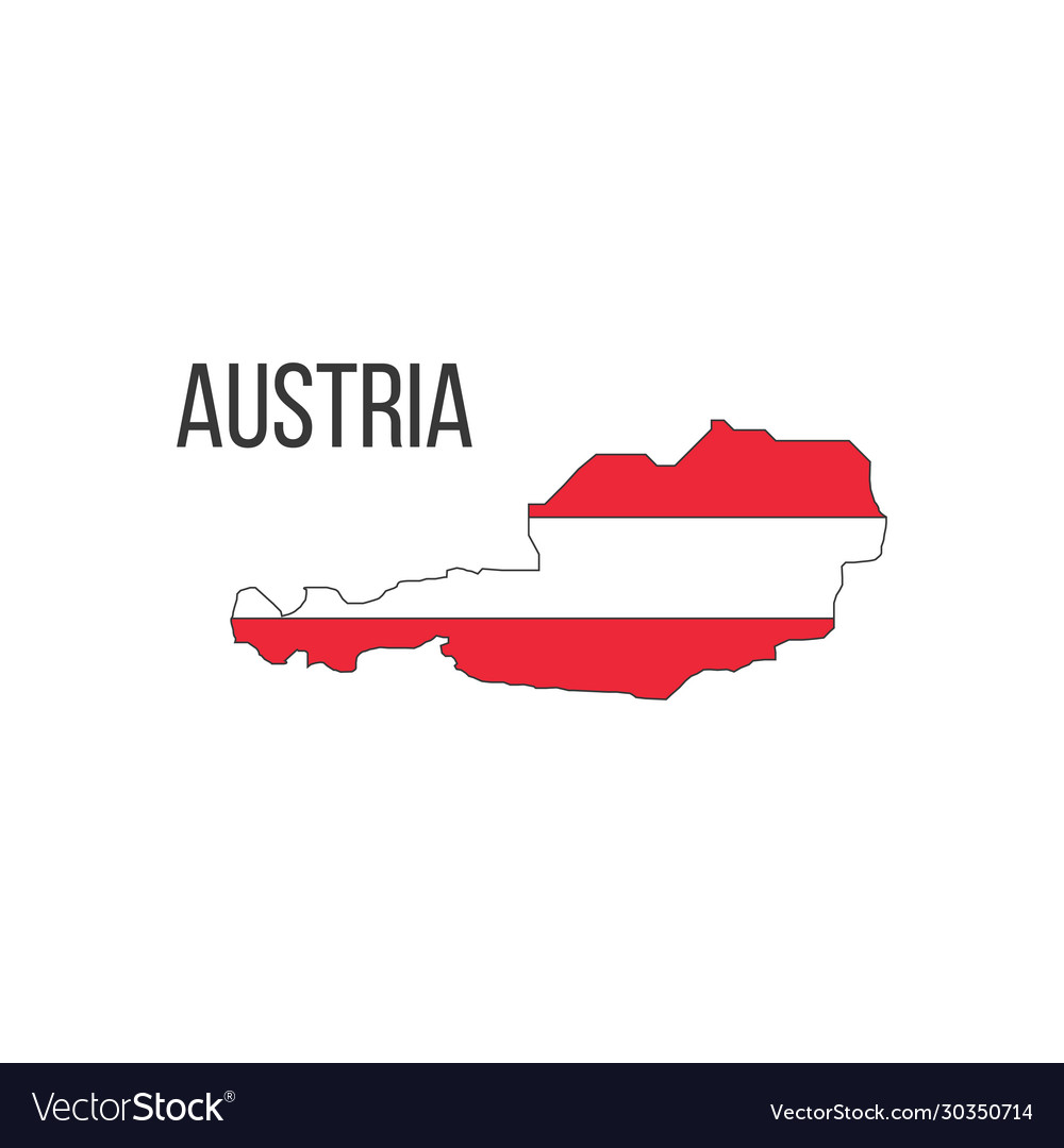 Austria flag map the flag country Royalty Free Vector Image