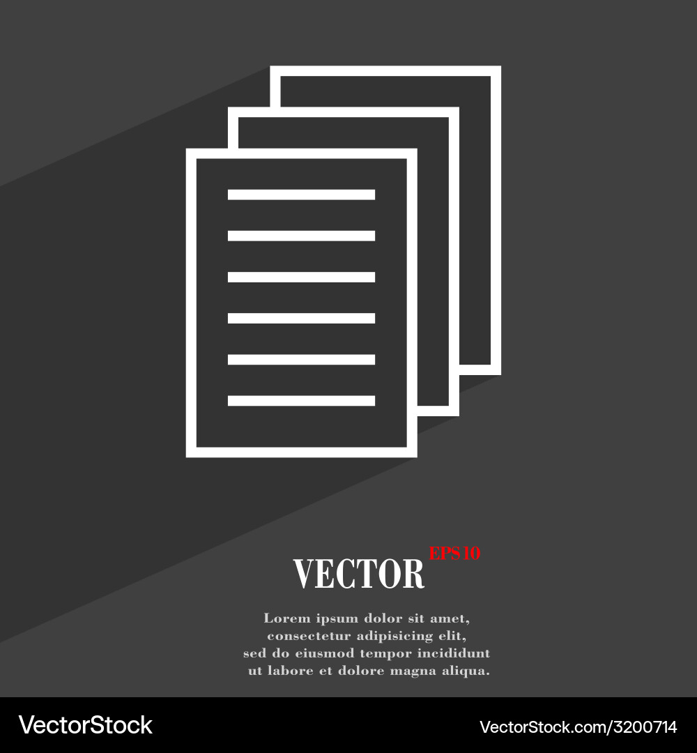 Copy file icon symbol flat modern web design Vector Image